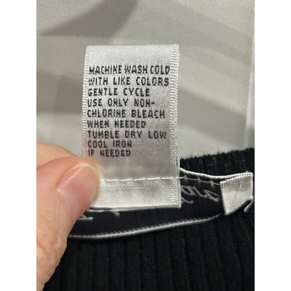 Judith Hart Womens Black Velour V Neck Long Sleeve Top Sz Medium - Picture 5 of 7